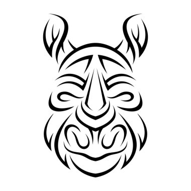 cesur gergedan başlı kabile dövmeleri.