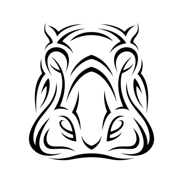 Tatuagem Cabeça Hipopótamos Tribais — Vetor de Stock