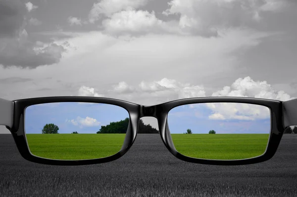Kilátás Szemüvegek Területén Színes — Stock Fotó