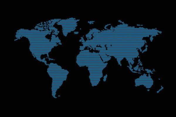 Mapa Mundo Feito Listras Horizontais — Fotografia de Stock