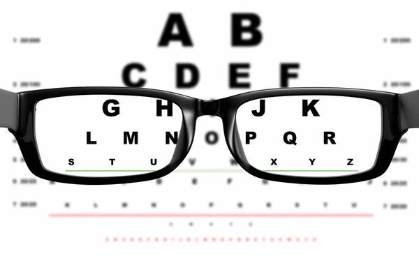 View Glasses Background Board Eye Examination — Stock Photo, Image