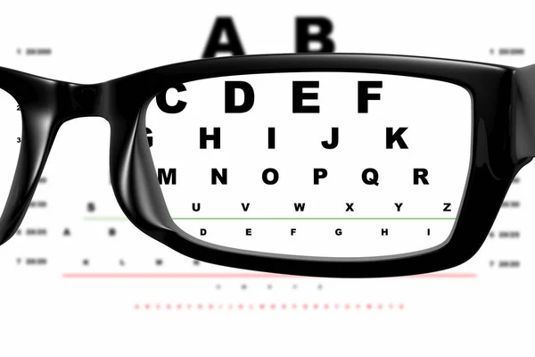 View Glasses Background Board Eye Examination — Stock Photo, Image