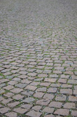 Eski renkli kare kaldırım taşlarının yüzeyi