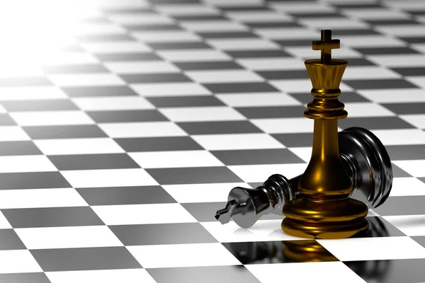 Illustration Chess Pieces Two Kings One Which Fell — Stock Photo, Image