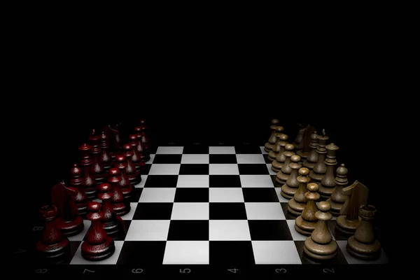 Illustration Schachfiguren Stehen Auf Einem Schachbrett — Stockfoto