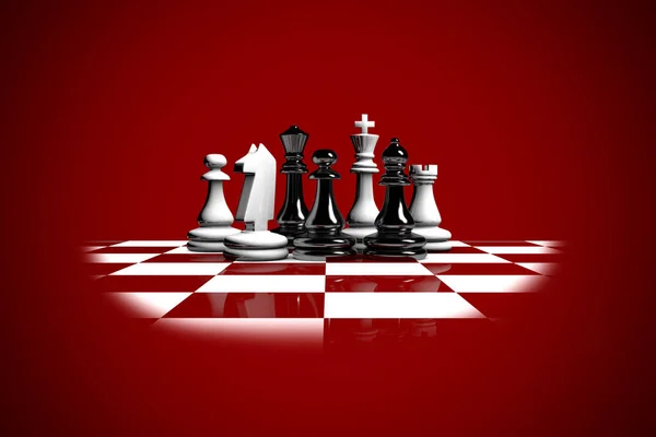 Black, white and red chess pieces wallpaper - 3D wallpapers - #53167