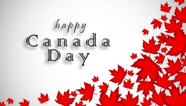 Ulusal bayrağın renkleriyle Mutlu Kanada Günü yazılıydı. Kanada bayram konsepti.
