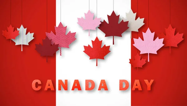 Φύλλα Σφενδάμου Εφέ Υφής Χαρτιού Καναδάς Ημέρα Διακοπών Έννοια — Φωτογραφία Αρχείου