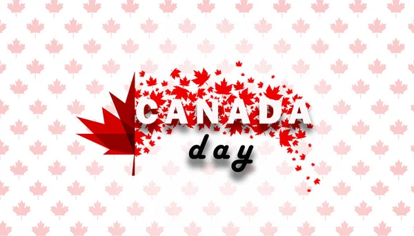 Inscriptie Happy Canada Day Met Kleuren Van Nationale Vlag Canada — Stockfoto