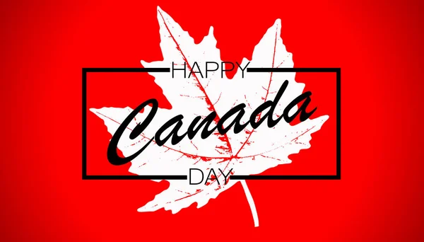 The inscription Happy Canada Day with the colors of the national flag. Canada Day holiday concept.