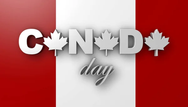 3D illustration of the inscription Canada Day in the colors of the national flag.