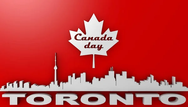 Ulusal Bayrağın Renkleriyle Kanada Günü Nün Çizimi — Stok fotoğraf
