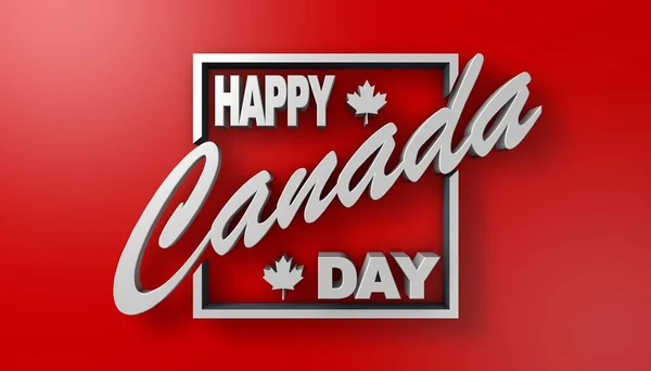 Illustrazione Dell Iscrizione Canada Day Nei Colori Della Bandiera Nazionale — Foto Stock