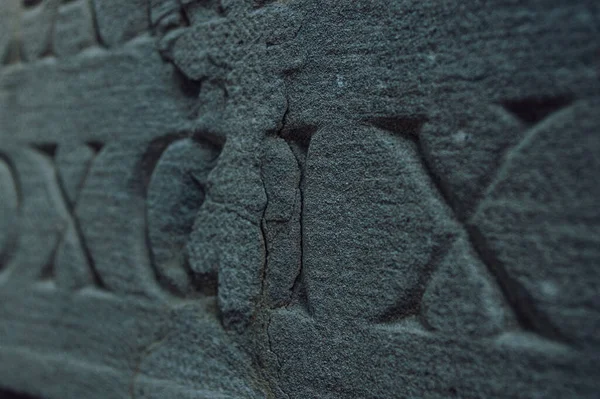Números Romanos Antiguos Grabados Una Piedra Textura Cerca — Foto de Stock