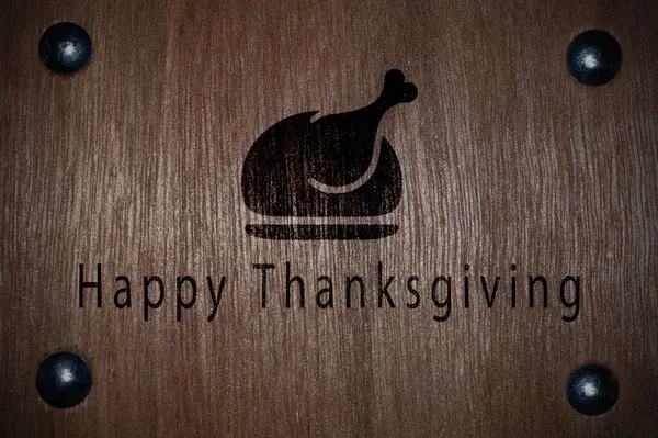 Schöne Festliche Inschrift Happy Thanksgiving Aus Nächster Nähe — Stockfoto