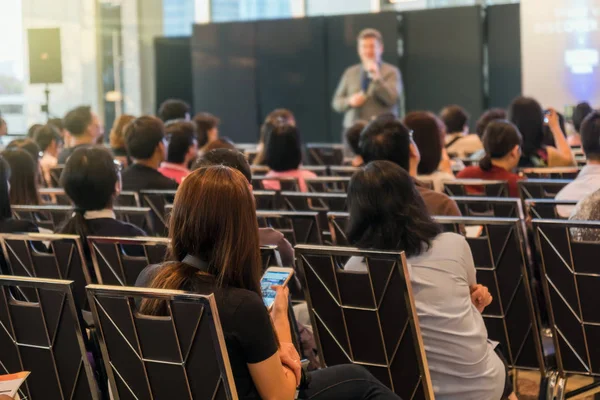 Rear View Audience Conference Hall Seminar Meeting Which Have Speaker — Stock Photo, Image