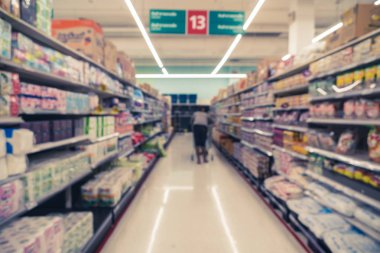 Mağaza mağaza bokeh arka plan, iş süpermarket ve bulanık alışveriş ve arka plan kavramı soyut bulanık fotoğraf