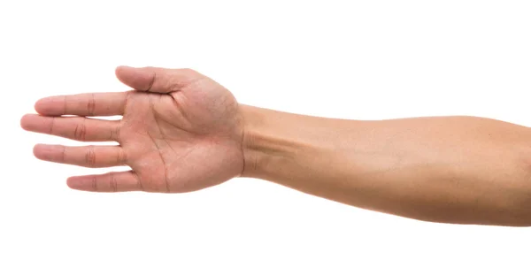 Mão Mostrando Ação Multi Sobre Fundo Branco Incluem Caminho Recorte — Fotografia de Stock