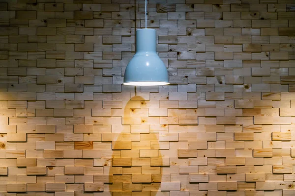 Makieta Światło Nad Stołem Wnętrza Baru Café Obok Ściany Drewnianych — Zdjęcie stockowe