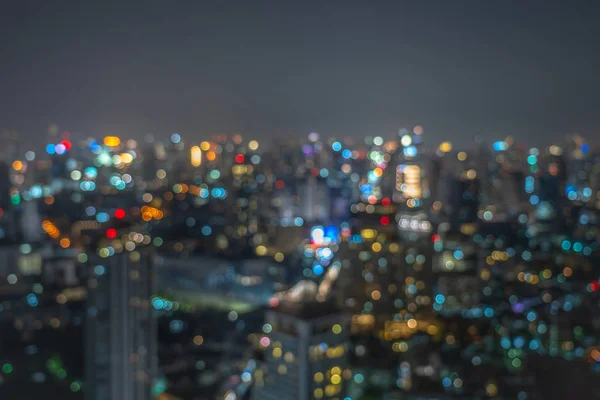 Abstract Photo Blurred Bokeh Bangkok Cityscape Twilight Time Background Concept — Stock Photo, Image