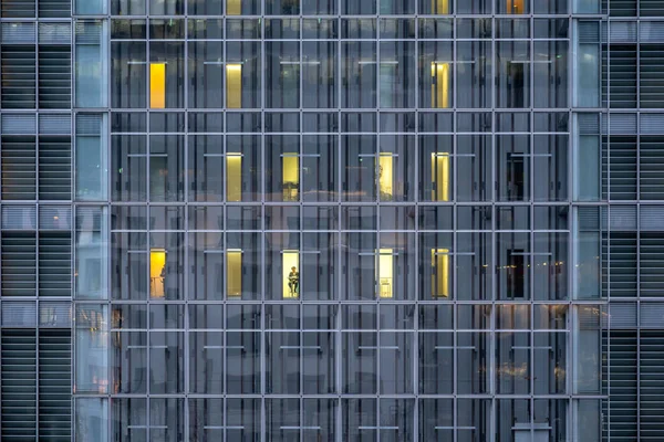 Symmetrie Van Offfce Van Het Gebouw Die Werknemer Werken Tokyo — Stockfoto