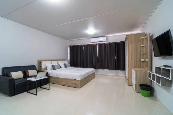 Luxury Interior Bedroom Dengan Sofa Kulit Ruang Tamu Tipe Ruang — Stok Foto