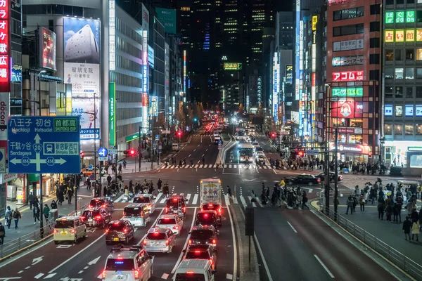 Tokyo Japão Feb 2019 Multidão Pessoas Indefinidas Andando Rua Cross — Fotografia de Stock