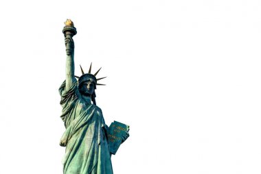 Beyaz arka plan üzerinde Özgürlük Heykeli, izole Odaiba Tokyo, Japonya bulunan kırpma yolu, içerir