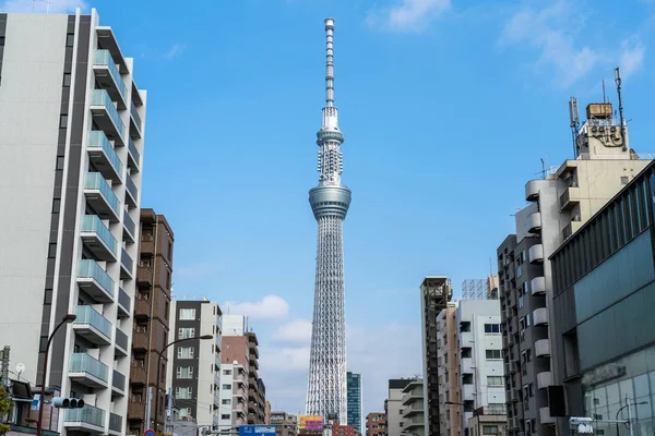 Tokyo Sky Tree Vinden Straat Tokio Stad Wanneer Clear Sky — Stockfoto