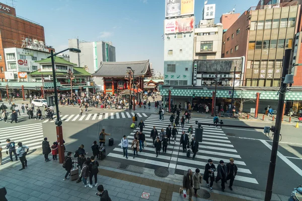 Tokyo Japan Feb 2019 Blick Auf Asakusa Und Sensoji Tempel — Stockfoto