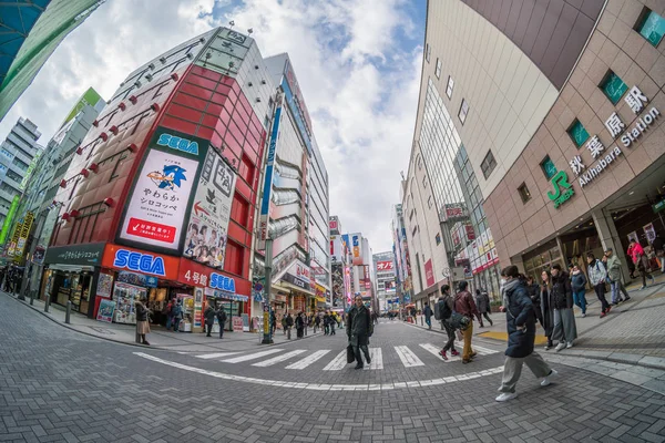Tokyo Japan Feb 2019 Fussgänger Drängen Sich Undefinierte Menschen Die — Stockfoto