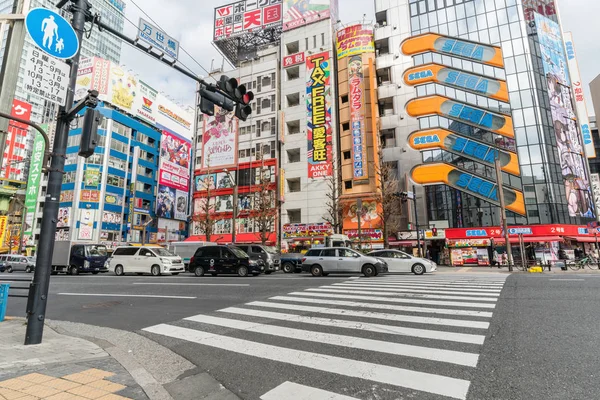 Tokyo Japón Feb 2019 Peatones Multitudinarios Personas Indefinidas Caminando Por — Foto de Stock