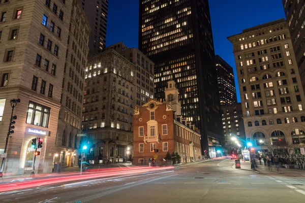 Szene Von Boston Old State House Gebäude Der Dämmerung Massachusetts — Stockfoto