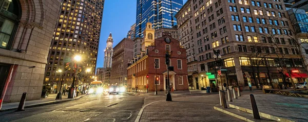 Baner Eller Rengöringsduksida Platsen Boston Gammalt Statligt Hus Buiding Skymningstid — Stockfoto