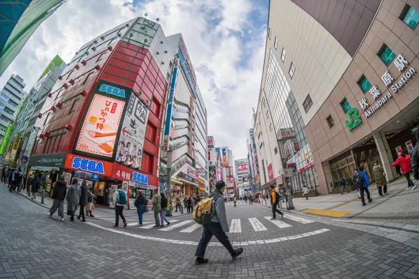 Tokyo Japan Feb 2019 Fussgänger Drängen Sich Undefinierte Menschen Die — Stockfoto