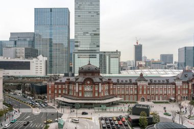 Tokyo tren istasyonu, öğleden sonra saat, Mimarlık, Simgesel Yapı ve ulaşım kavramı terasından sahne
