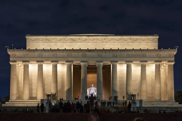 Cena Abraham Lincoln Memorial Crepúsculo Washington Estados Unidos História Cultura — Fotografia de Stock