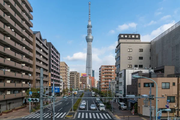 Tokio Japan Feb 2019 Tokyo Skytree Lokaliseren Met Verschillende Gebouw — Stockfoto
