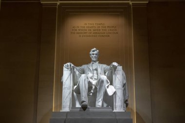 Washington DC 'de Abraham Lincoln Memorial, Amerika Birleşik Devletleri, seyahat konsepti için tarih ve kültür
