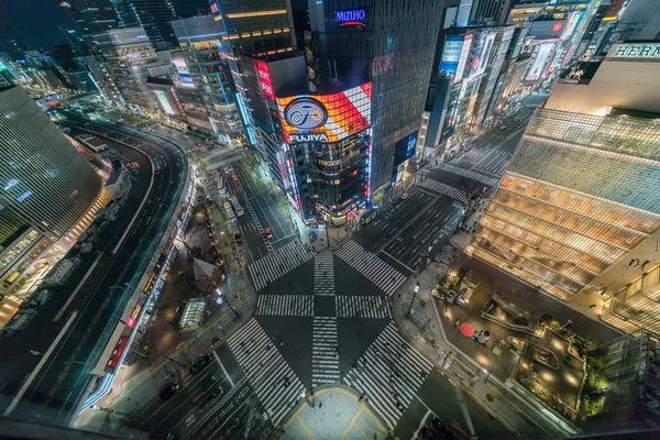 Tokio Japan Feb 2019 Ongedefinieerde Mensen Auto Menigte Met Areial — Stockfoto