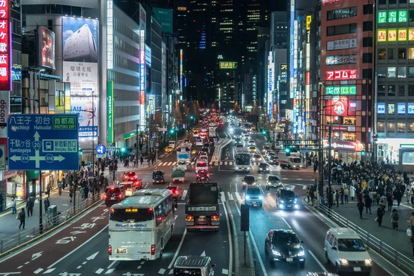 Tokió Japán 2019 Február Tömeg Meghatározatlan Ember Sétált Utcai Kereszt — Stock Fotó
