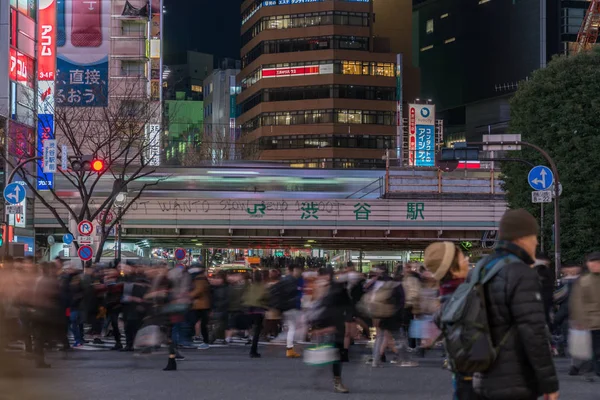 Tokyo Japon Février 2019 Des Piétons Des Foules Voitures Indéfinis — Photo