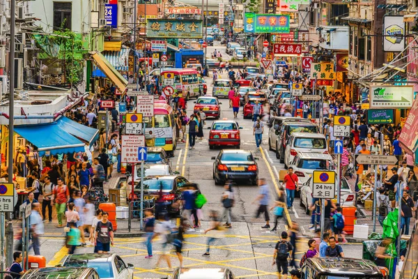 Hong Kong Hongkong Juli 2019 Top Visa Scen Trånga Fotgängare — Stockfoto