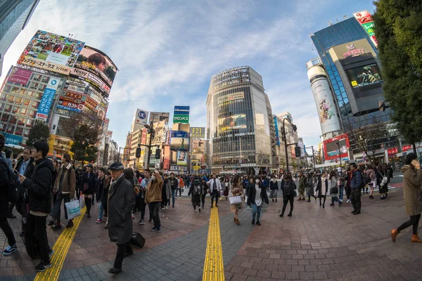 Tokio Japón Feb 2019 Turistas Japoneses Extranjeros Indefinidos Caminan Por — Foto de Stock