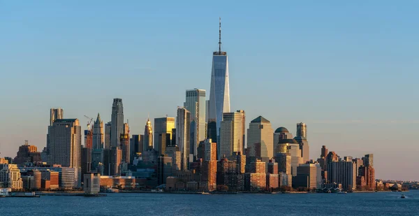 Bandera Del Bajo Manhattan Que Aparte Nueva York Paisaje Urbano — Foto de Stock