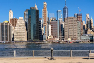 Konumu aşağı manhattan,Mimari ve turistik kavramı ile bina New York cityscape nehir tarafı sahne