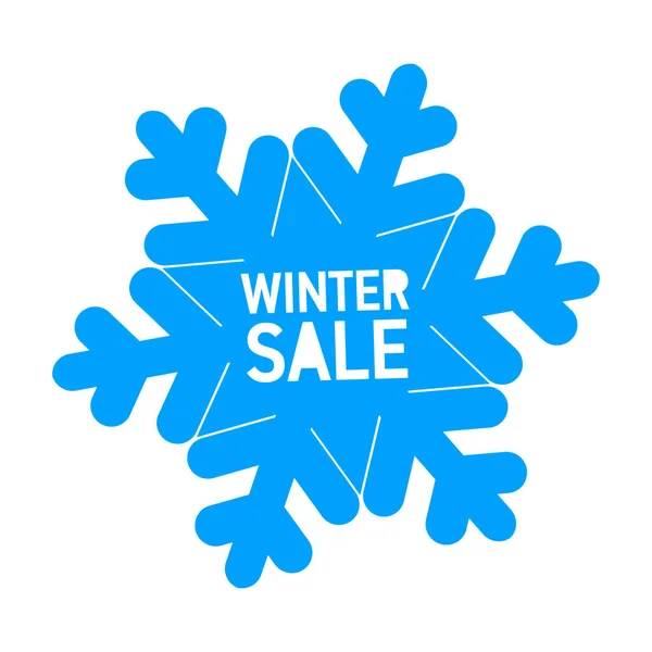 Winterschlussverkauf Schneeflocke Minimalistisches Design Auf Weißem Hintergrund Vektorillustration — Stockvektor