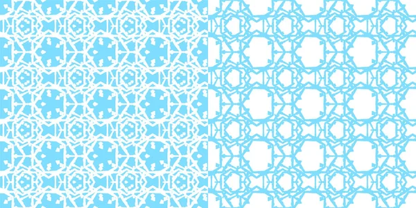 Nahtlose Abstrakte Blaue Dekorative Vektormuster Auf Weißem Hintergrund — Stockvektor