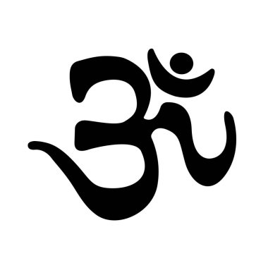 Om / Aum - Hinduizm vektör simgesinin imzası ve sembolü.