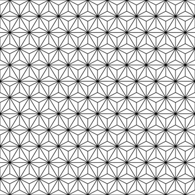 Yıldızlı soyut vektör geometrik dikişsiz desen. Siyah renkte stil dokusu. 